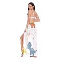 thumbnail image 3 of Women's Beach Swimsuit Cover Ups Bathing Suit Coverups Bikini Wrap Dress for Swimwear Cartoon Dinosaurs with Leaf M, 3 of 7