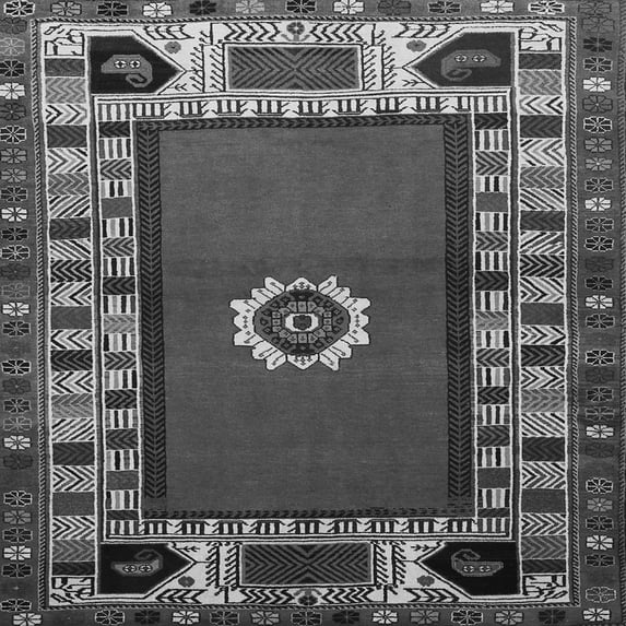 Ahgly Company Indoor Square Persian Gray Traditional Area Rugs, 3' Square