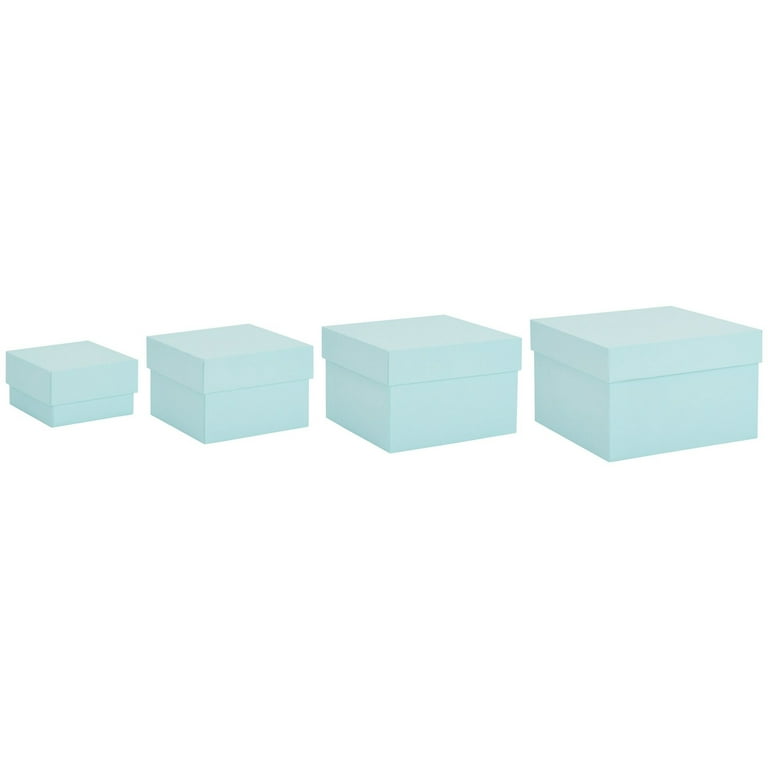 4 Pack Square Nesting Gift Boxes, Decorative Boxes with Lids in 4 Assorted  Sizes for Wedding Reception, Bridal Shower, Baby Shower, Anniversary