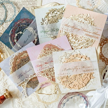 60 Piece Vintage Floral Border Frames Scrapbooking Kit, DIY Crafts/Collage/Decoupage