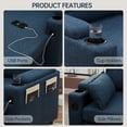 thumbnail image 4 of Sectional Sleeper Sofa L shaped Charging Couch with Usb Storage Chaise Reversible Pull Out Bed for Small Space, Blue, 4 of 8