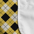 thumbnail image 4 of Geometric Microwave Oven Cover, Argyle Pattern with Rhombuses and Dotted Lines Grid Plaid Design, Water Resistant Organizer with Pockets for Kitchen, 36" x 12", Yellow Black and White, by Ambesonne, 4 of 4