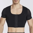 thumbnail image 2 of Men's Shapewear Nylon Front Button Corset Short Sleeve Breathable Shaping Tight Tank Top, 2 of 5