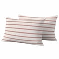 thumbnail image 2 of Pack of 2 Outdoor Pillow Covers 20x12 Inch Waterproof Red Striped Throw Pillow Covers,Decorative Couch Pillow Case Sham Rustic Red Stripe Modern Art Beige Pillowcases Cushion Covers for Patio Garden, 2 of 8