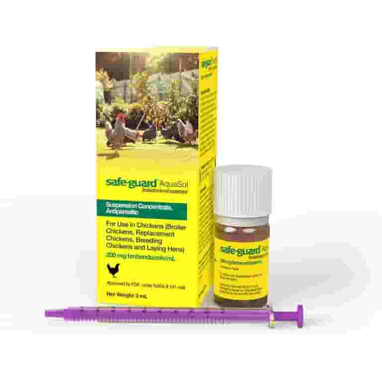 Safe-Guard AquaSol 3mL Chicken Dewormer FDA Approved Day No Egg