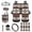 Aztec Tribe, variant on Brown Leopard Print Automobile Seat Cover Sets Non Slip Set of 15 Full Set Car Accessories Car Rear View Mirror Cover Auto Seat Belt Cover Anti Slip Fit Car, Truck, Suv, or Van