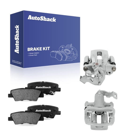 AutoShack Rear Brake Calipers   Ceramic Brake Pads Replacement for 2011-2016 Hyundai Elantra 2013-2014 Hyundai Elantra Coupe 6-PC Kit
