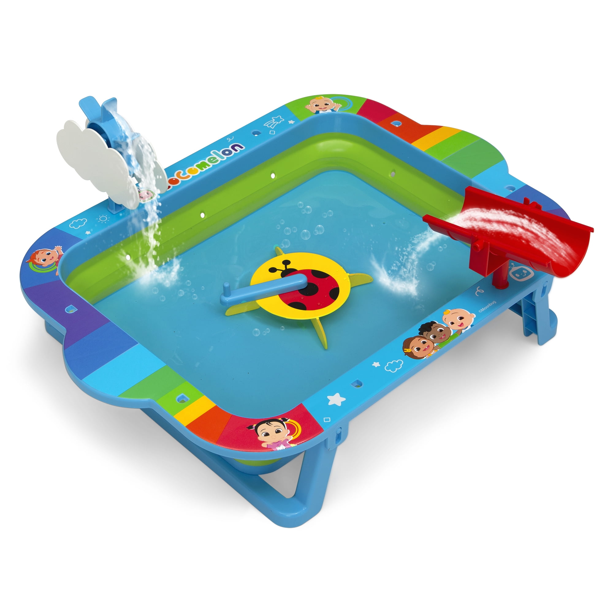 CoComelon Water Activity Table by Delta Children - Collapsible & Portable - Ideal for Travel, Blue