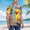 thumbnail image 4 of Lsque Pikmin Pattern Hawaiian Shirt for Men Unisex Summer Beach Casual Short Sleeve Cotton Linen Button Down Shirts-Large, 4 of 6