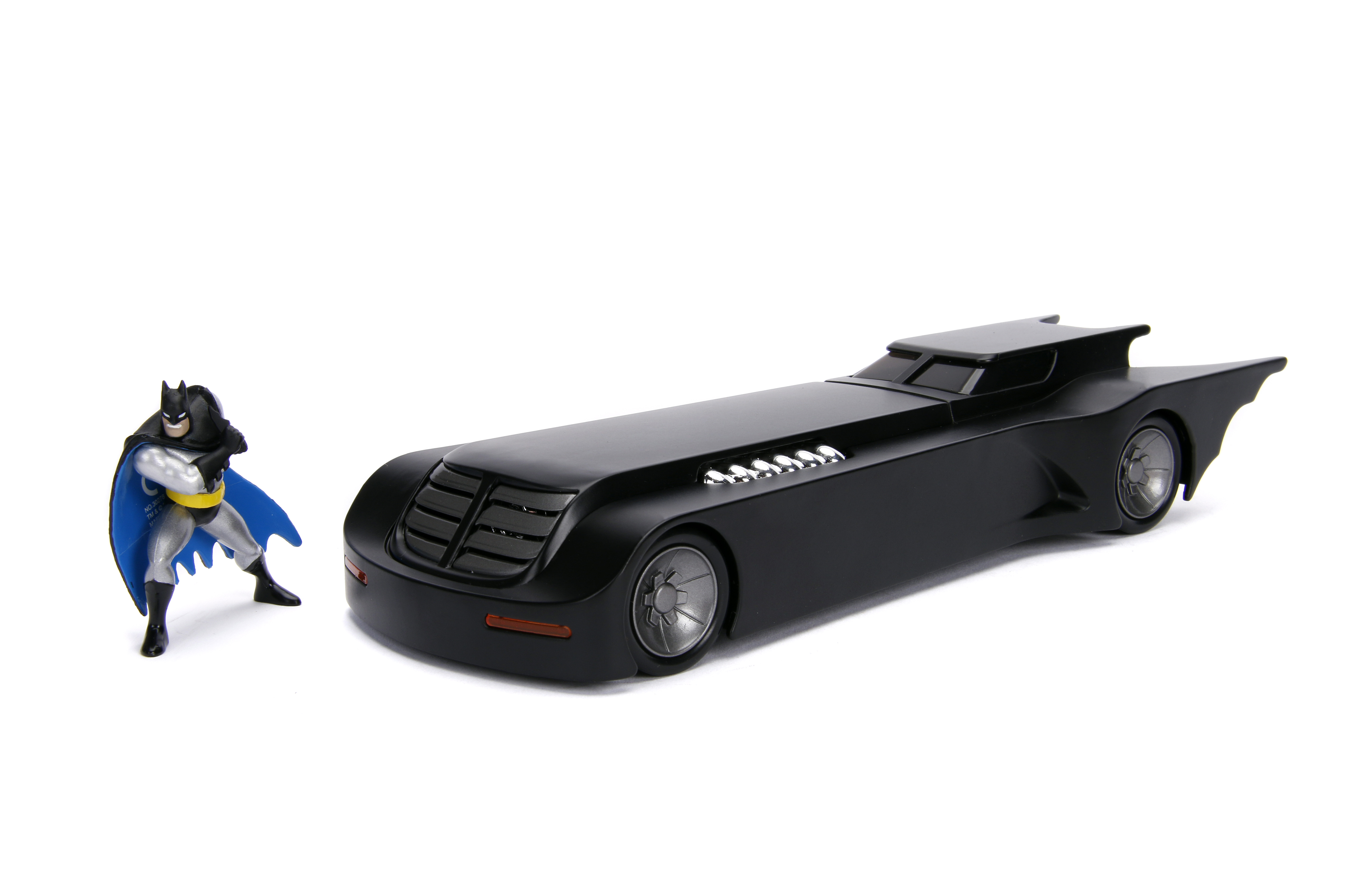 DC Comics Batman Animated Series Batmobile Die-cast Car, 1:24 ScaleVehicle,  2.75 Collectible Figurine