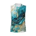 thumbnail image 6 of Lsque Abstract Ocean Currents Print Men's Cotton Blend Sleeveless Muscle Shirts (S-3XL)- Moisture Wicking, Odor Protection, UPF 30+,Small, 6 of 8