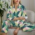 thumbnail image 4 of Goofa Flamingo Printed Women’s 2 Piece Pajama Set Super,Pajamas Women's Long Sleeve Sleepwear Soft Button Down Loungewear Pjs Lounge Set Nightwear-Large, 4 of 9