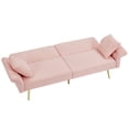 thumbnail image 5 of Newboti Furniture Modern Teddy Upholstered Accent Loveseat Sofa With Side Pocket,Folding Sleeper Sofa Bed With Foldable Armrest , Adjustable Backrest and Golden Metal Legs for Living Room,Pink BN.337, 5 of 12