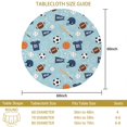 thumbnail image 3 of Football and Basketball Blue Round Tablecloth 60"x60", Wrinkle Resistant Wipeable Table Cover for Kitchen Dining Room Picnic Patio and Party, 3 of 6