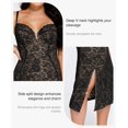 thumbnail image 4 of Vestido Popilush de encaje con corsé ajustado a media pierna negro, 4 of 5