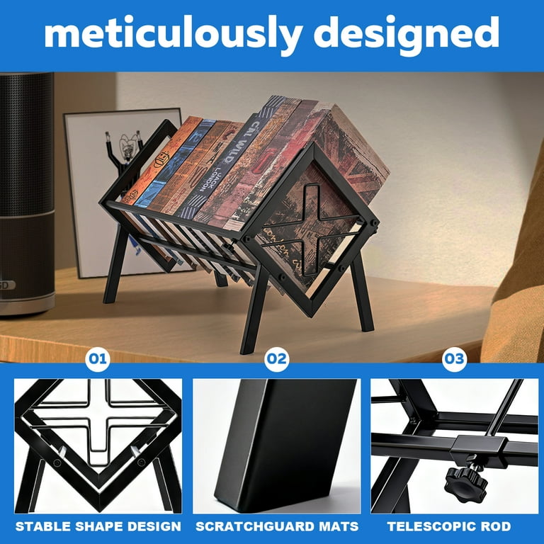 Desktop Bookshelf Organizer,Office Tabletop Book Storage Rack,Tilting Tabletop Bookshelf In Steel Shelf Organizer Book M