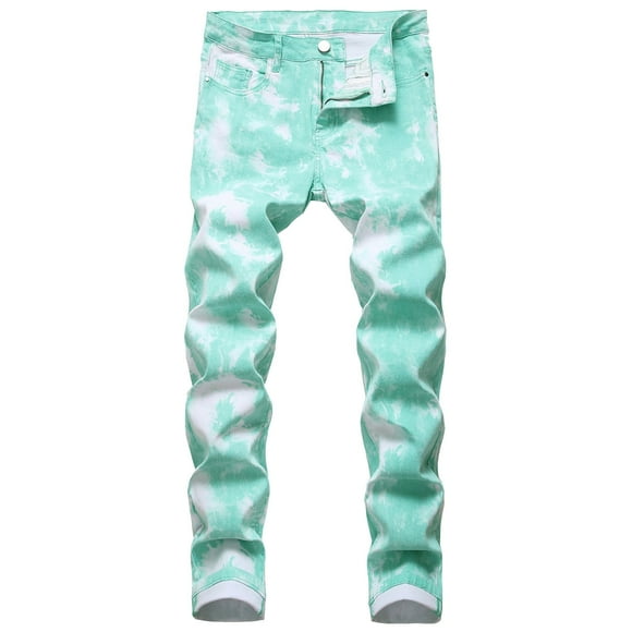 OJinShaWanO Petite Pants Men's Fashion Oversized Ripped Slim Jeans Pants Trousers