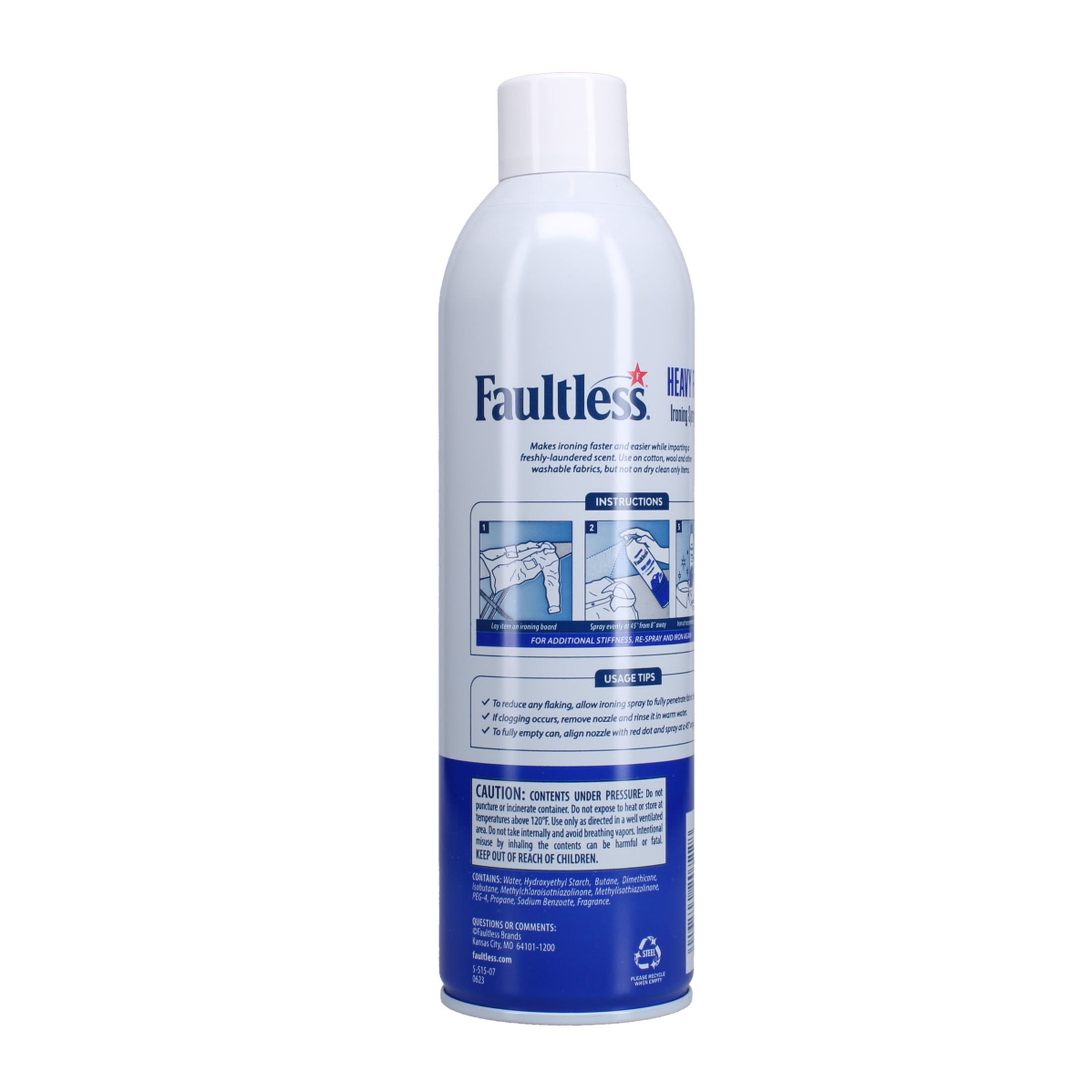 (9 pack) Faultless Heavy Hold Ironing Enhancer Spray Starch 20 oz, Professional Crisp Finish
