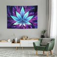 thumbnail image 2 of ONETECH  Weed Tapestry, Cool Marijuana Small Tapestry Wall Hanging for Mens Bedroom, Trippy Purple Blue Stoner Tapestries Hippie Poster Beach Blanket College Dorm Home Decor, 2 of 7