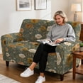 thumbnail image 4 of SCRAWLGOD Sunflower Rose Floral Print Loveseat Recliner Slipcover Stretch 6 Piece Recliner Cover with Pocket Non Slip Anti Scratch Sofa Slipcover for Dogs, 4 of 8