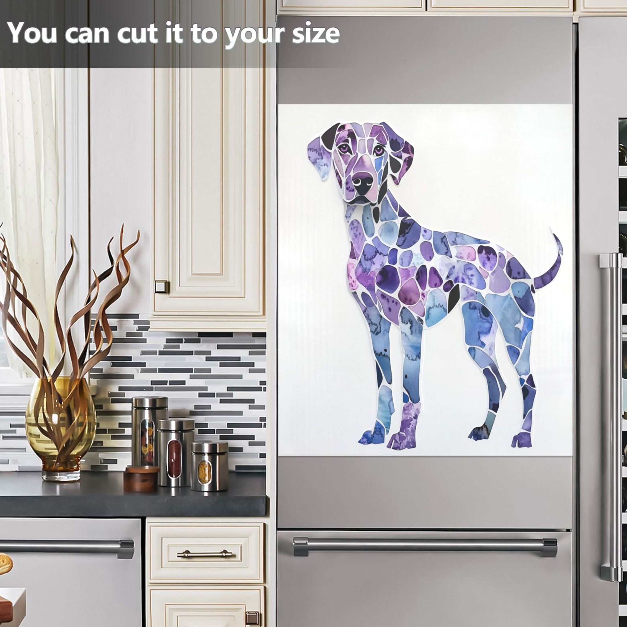 Dishwasher Magnetic Sticker 23x26 Inch Refrigerator Magnetic Sticker Washing Machine Magnetic Sticker Kitchen Panel Magnetic Sticker Home Decor Blue Pretty Dog