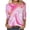 Pink, variant on Women Summer Graphic Shirts 3/4 Sleeve Round Neck Print Pullover Tops Loose Casual Lightweight Tee (S, Pink)