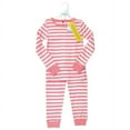 thumbnail image 2 of Hudson Baby Toddler Girl Cotton Pajama Set, Coral Stripe, 4 Toddler, 2 of 4