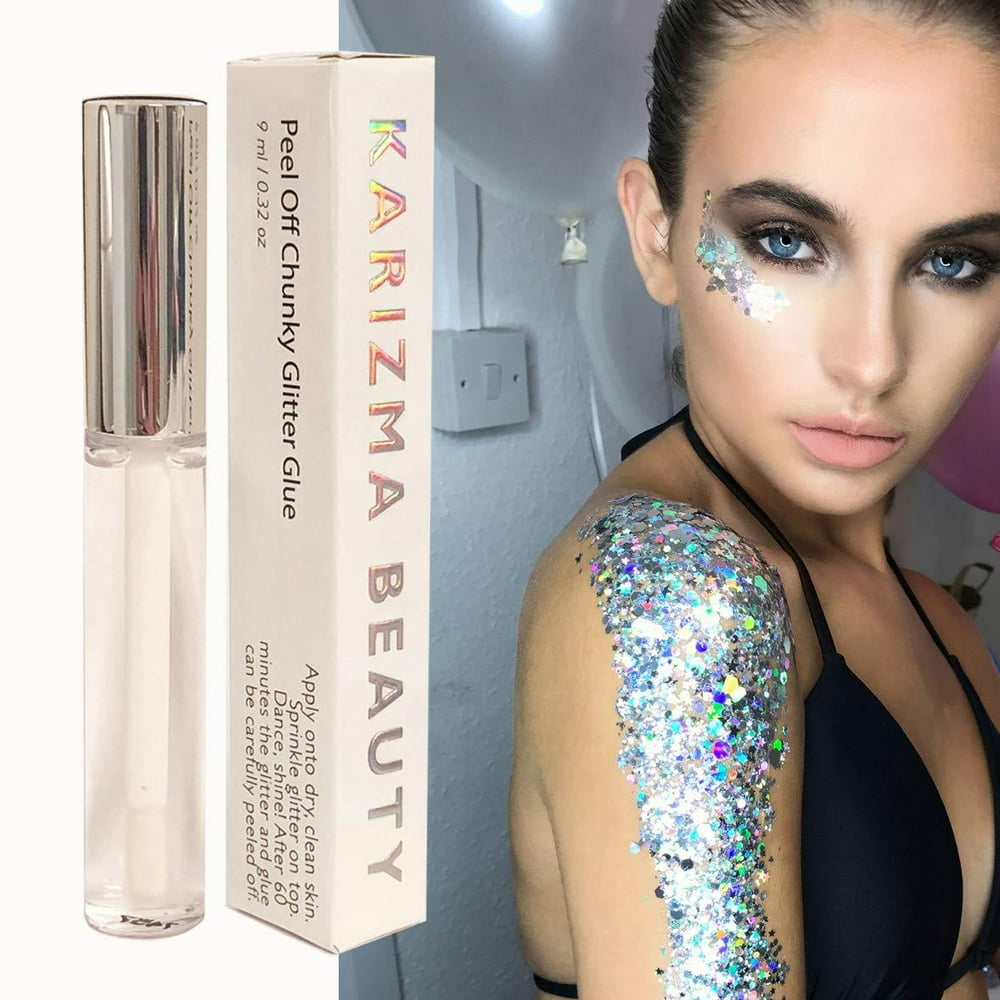 Cosmetic Glitter Glue // Peel Off Formula KARIZMA BEAUTY Face Chunky Glitter Glue Adhesive Body