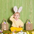 thumbnail image 6 of 1 Pcs Easter Burlap Bags Bunny Easter Basket Essentials Spring Egg Hunts Candy Gift Tote Bag for Kids Boys Girls Eggs Candy Hunting Carrying Daily Use, Plain Colors, 6 of 9