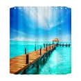 thumbnail image 2 of Ocean Beach Print Shower Curtain 70x70 Inch With 12 Plastic Hooks Waterproof Shower Curtain Bathroom Heavy Side Shower Curtain Machine Washable Quick Dry Polyester Shower Curtain,I,Chun Yafang, 2 of 8