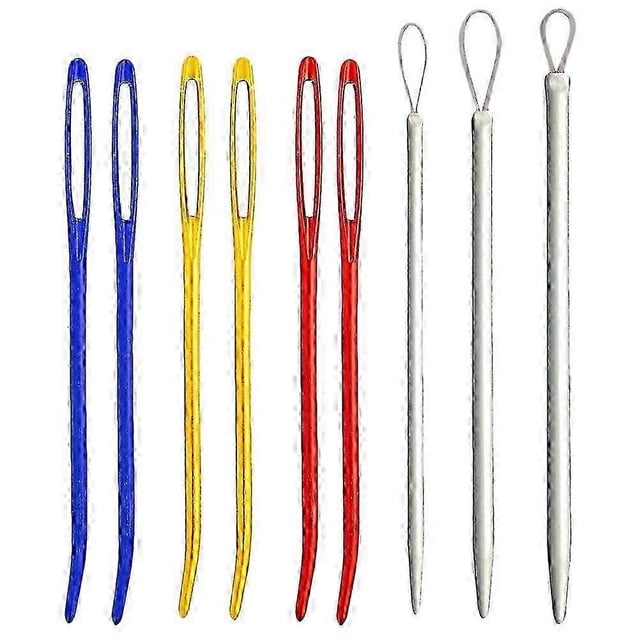 9pcs Bent Tip Tapestry Needles and Wool Needles Large-Eye Aluminium Needles for Sewing Knitting