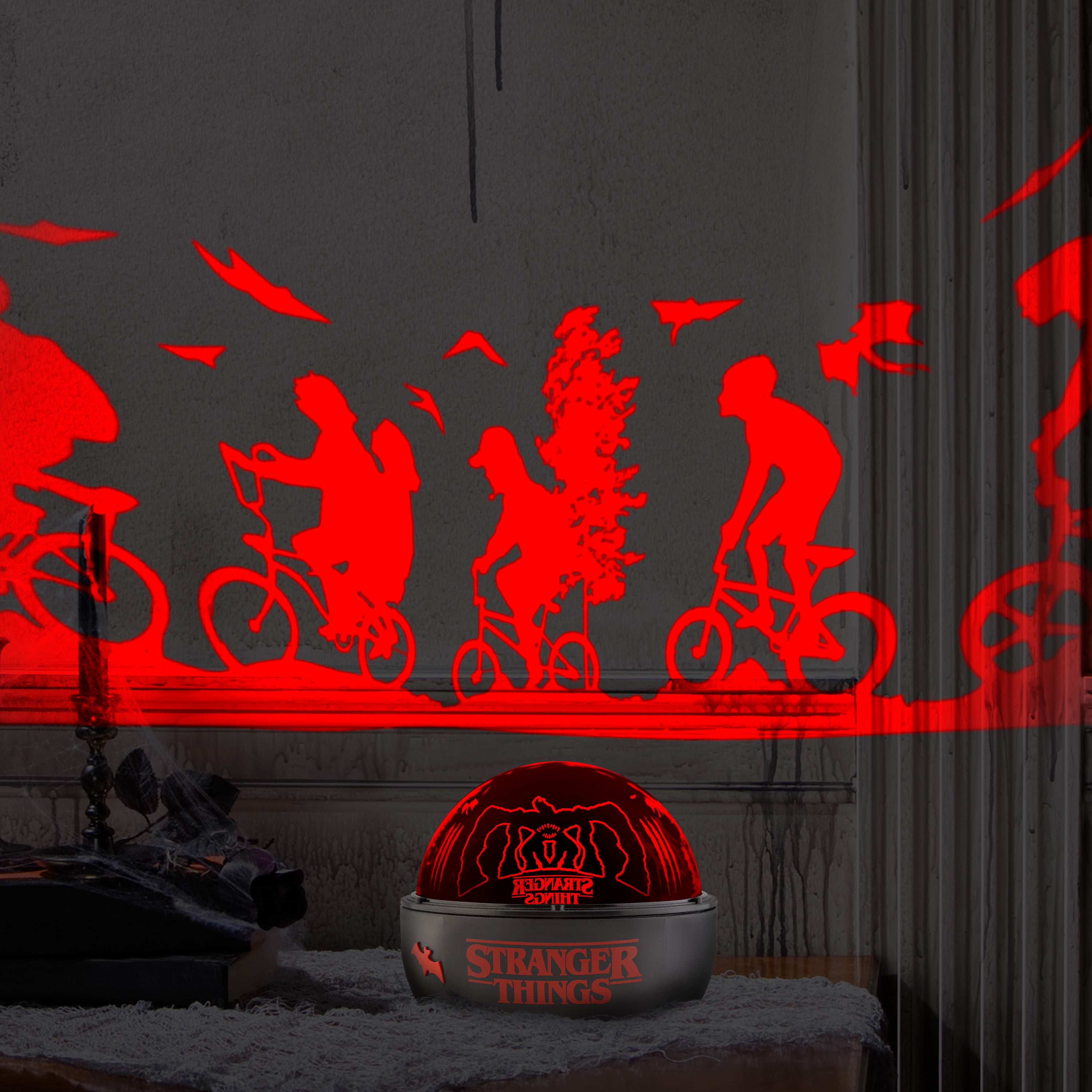 Halloween Lightshow Projection Tabletop Halloween ShadowLights Stranger Things Netflix (Red) (WM)