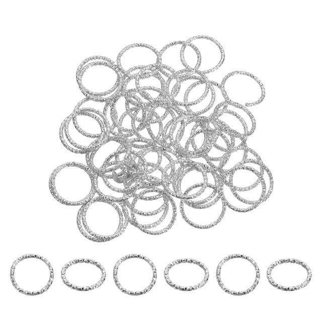 Unique Bargains Open Jump Rings 50Pack 20mm O-ring Connectors for Jewelry Making, White Gold