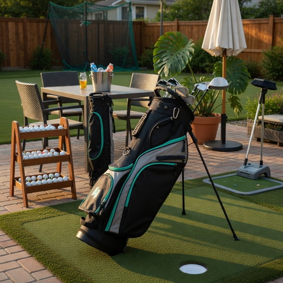 Resenkos Golf Carry Bag Set ,Golf Cart Bag Set,11 Pieces Complete Golf Club Package Set-Green