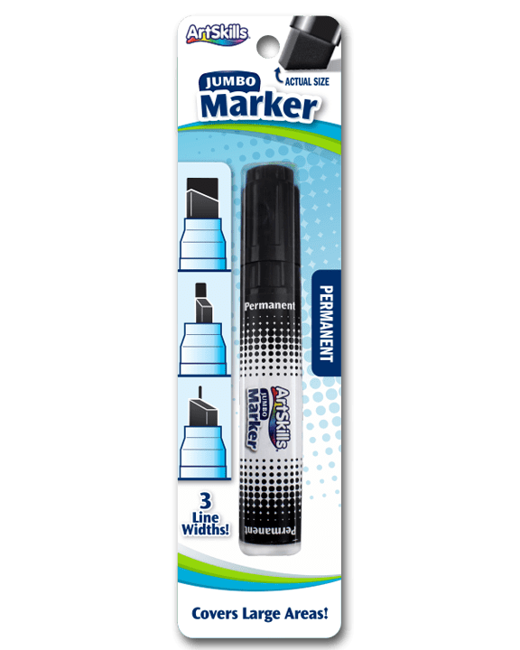 ArtSkills Jumbo Chisel Tip Permanent Black Marker, for School Posters and Projects