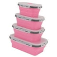thumbnail image 4 of Récipient à Repas Pliable, Récipient à Déjeuner Souple Pliable 4pcs en Silicone pour Hommes Femmes pour le Camping Rose, Vert, Rose Rouge, 4 of 8