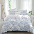 thumbnail image 2 of Blue Floral Bedding 3 Piece Duvet Cover Set Queen Size, Garden Petals Flower Botanical Tree Branch Soft Microfiber Comforter Cover with Zipper Closure & Pillowcases, FadeResistant Quilt Cover, 2 of 9