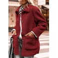 thumbnail image 4 of PRETTYGARDEN Women's Winter Faux Fur Coats Long Sleeve Lapel Button Down Pockets Fleece Sherpa Jacket Casual Trendy Outerwear, 4 of 10