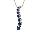 thumbnail image 2 of 0.475 cctw Blue Sapphire White Gold Plated Pendant with 18" Box Chain (3.5mm, Round Cut), 2 of 6