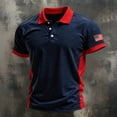 thumbnail image 3 of Homeyce Golf Polo Shirts for Men Us 250th Anniversary Usa Flag Print Polo Shirts Buttoned 4th Of July Polo T-Shirts Short Sleeve Independence Day Men's Independence Day Golf Shirts,Blue L, 3 of 3