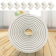 GLUAAE Table Corner Edge Protectors, Furniture Edge Corner Bumper Guard, Fireplace Baby Proofing, 3M Pre-Taped Corners, 16.5 ft (15 ft Edge + 4 Corners), White
