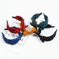 thumbnail image 3 of Sweet Polka Dot Print Bowknot Hair Hoop Women Wide Band Cloth Headband Headwrap, 3 of 8