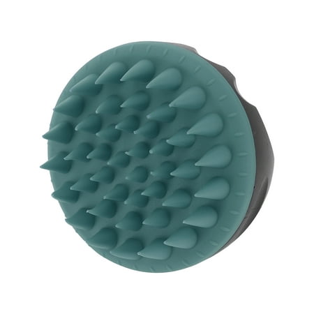 Unique Bargains 1 Pc Round Hair Shampoo Brush for Head Massage 3.07 x3.54 Black Green