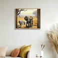 thumbnail image 4 of Nawypu African Elephant Wall Art Nature Wild Animal Wall Decor Natural Landscape Canvas Print Elephants Family Painting Framed Modern Home Artwork Decorations For Bedroom Bathroom Office, 4 of 4