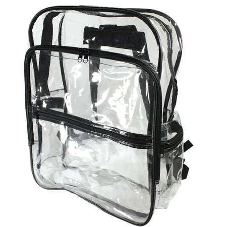 Large Size Clear Backpack Book Bag Transparent School Sports Stadium Concert Arena TSA Security ...