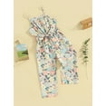 thumbnail image 2 of Bagilaanoe Toddler Baby Girl Jumpsuit Sleeveless Print Romper Overalls 1T 2T 3T 4T 5T 6T Kids Pants with Belt Summer Clothes, 2 of 8