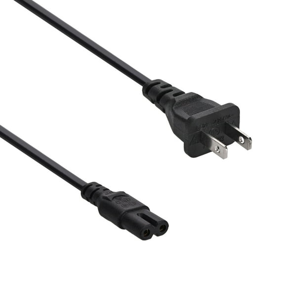 6ft (Feet) 18AWG AC Power Cord Cable w/o Polarized, 10A (NEMA 1-15P to IEC-320-C7)