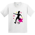 thumbnail image 3 of Inktastic Girl Playing Soccer Pink and Yellow Stars Youth T-Shirt, 3 of 5