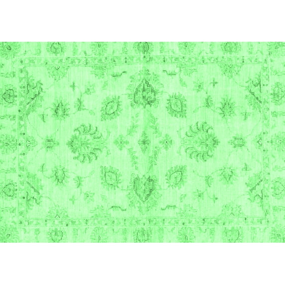 Ahgly Company Indoor Rectangle Oriental Emerald Green Traditional Area Rugs, 8' x 10'