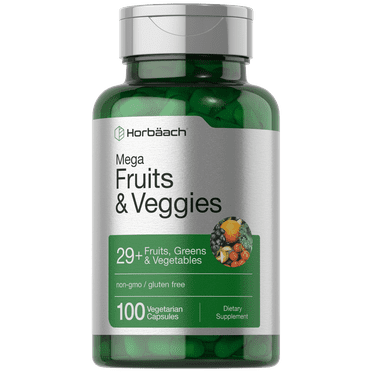 Fruits and Veggies Supplement Capsules | 100 Count | Vegetarian, Non-GMO and Gluten Free | By Horbaach